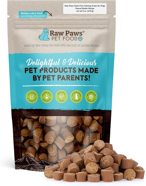 Grain-Free Soft Training Treats for Dogs - Peanut Butter Recipe, 6 oz by Raw Paws