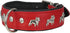 Real Leather Soft Padded Dog Collar for Bulldog (15"-17.5" Neck; 1.75" Wide, Red/Black)