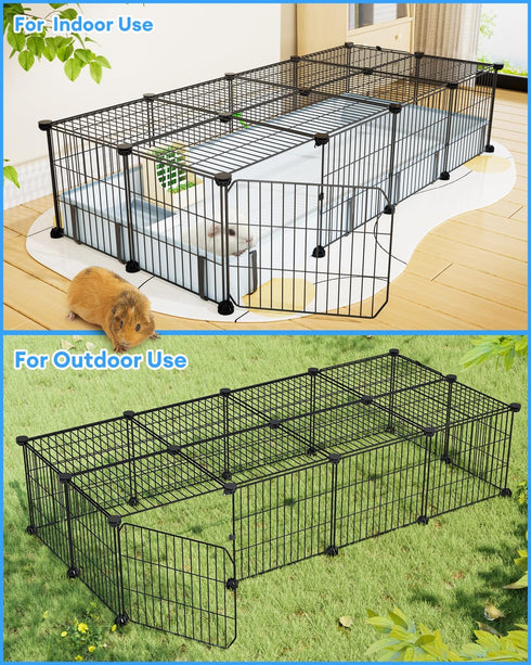 2, 20 (56" 24" 12" BUCATSTATE Guinea Pig Cages for Panels Guinea Pigs Playpen with Waterproof Mat, Metal Rabbit Cage