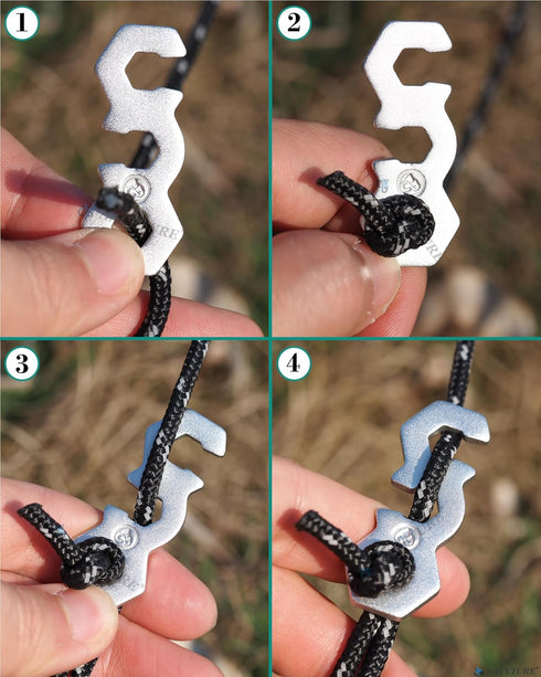 NACETURE Aluminum Alloy Rope Tensioner - Camping Tent Guyline Cord Adjuster for Hiking, Backpacking (Silver 10 Pack)