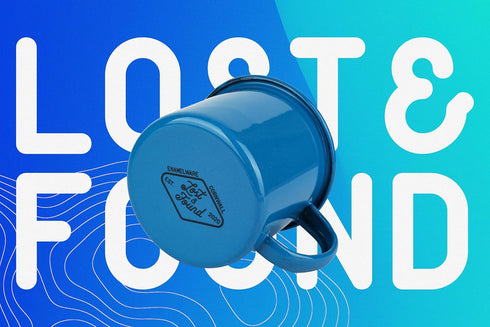 Lost & Found 6 Piece Premium Enamelware Bowl Plate Mug Outdoor Dining Set for Camping Hiking Vanlife (Glacier Blue)
