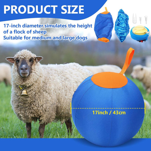 LaRandom 2 Set 17 Inch Herding Ball for Dogs, Dog Herding Ball with Oxford Cloth Cover Pump Tool Agility Training