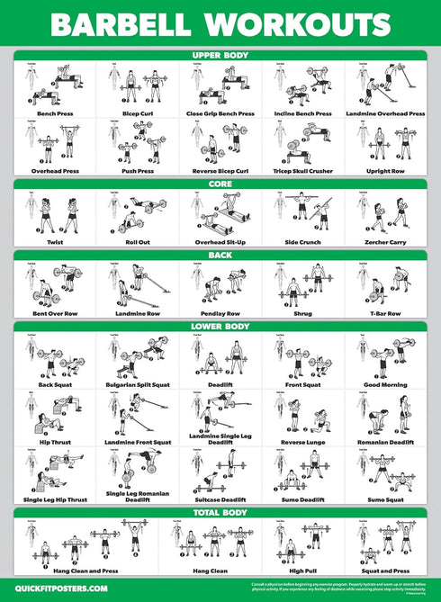 Palace Learning 4 Pack - Dumbbell Workouts + Barbell Workouts + Bodyweight Workouts + Kettlebell Workout Charts