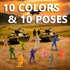 200Pcs Playset 10 10 WW2 6-8 8-12 Divwa Army Men Toy Soldier Action Figure with Colors and Poses Classic Plastic Green