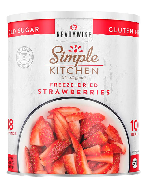 READYWISE - Simple Kitchen Freeze Dried Strawberries, 18 Servings, Vegan, Gluten Free,