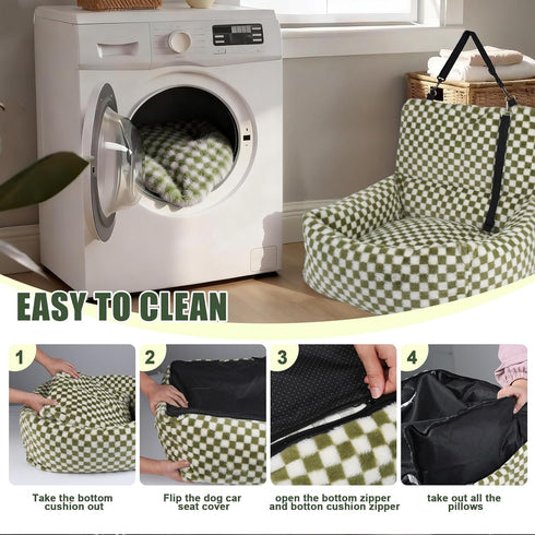 30 lbs(Grid Dog Car Seat for Small Dogs,Medium Dog Car Bed with Detachable Washable Cover,Pet Puppy Booster Cars Seats