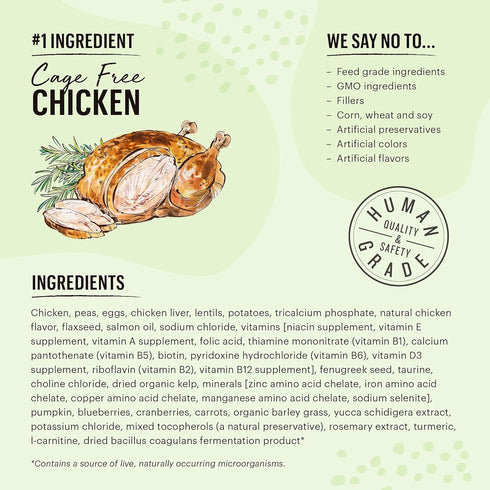 The Honest Kitchen Whole Food Clusters Grain Free Chicken Dry Cat Food, 1 lb Trial Pouch