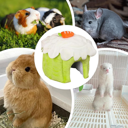 Generic 35x33cm, Chinchilla Pet Cotton Bed, Cake Shape Warm, Hamster House, House, Soft Hangable Nest, for Small Animal