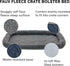 Furhaven Dog Bed for Large/Medium Dogs, 100% Washable, Sherpa Fleece Bolster Crate Pad - Gray, Large