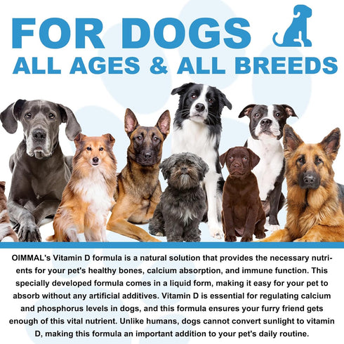 FSLHCY 2 Oz Immune Dog Vitamins D Supplements Fl Liquid Vitamin D for Dogs Strong Bones& Structural Support, Promote