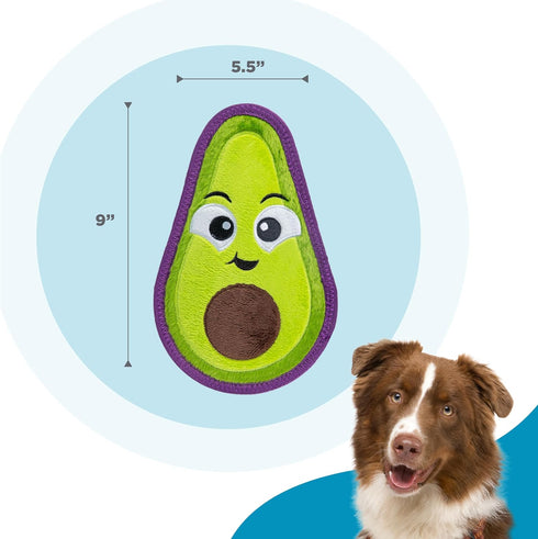 Outward Hound Tough Skinz Durable Squeaky Dog Toy, Medium Avocado Green with Two Tough Layers