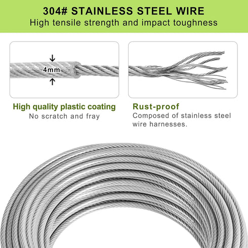 SELEWARE 49 ft Dog Tie Out Cable and Stake - Anti-Rust Dog Anchor for Large Dogs up to 220 lbs