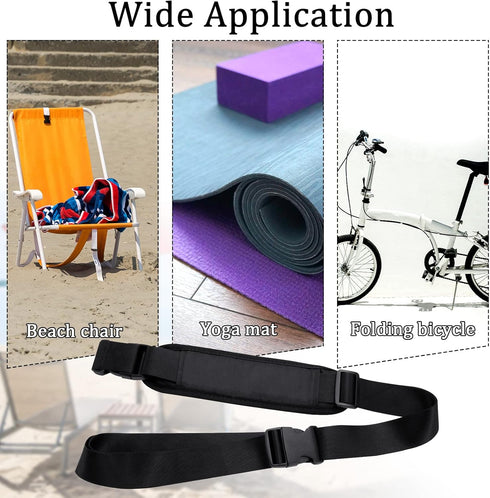 3 Pack SATINIOR Adjustable Camping & Beach Chair Carry Straps Heavy-Duty Lightweight Carrying for Folding Replacement