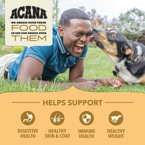 ACANA Dry Dog Food, Wholesome Grains, Free-Run Poultry, Real Chicken & Turkey, Eggs Recipe, 4lb