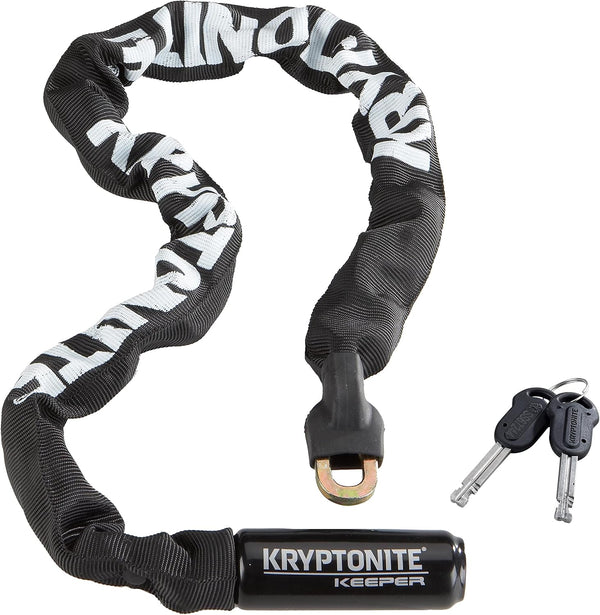 Kryptonite Keeper 785 Bike Chain Lock, 2.8 Feet Long Heavy Duty Anti-Theft Lock with Keys