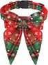 Malier Christmas Classic Plaid Dog Collar with Bow Tie, Soft Durable Holiday Collar for Small Medium Large Dogs (Red &