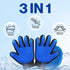 Dog Bath Brush & Washing Gloves 2PCS, Pet Grooming Gloves for Dogs, Cats, Horses with 185 Silicone Tips (Blue)