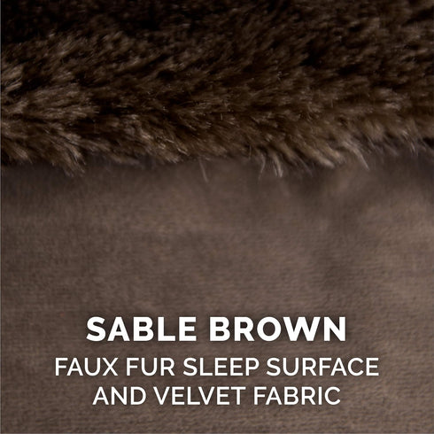 Furhaven Orthopedic Dog Bed for Large/Medium Dogs, L Shaped Chaise with Removable Bolsters - Sable Brown, Large