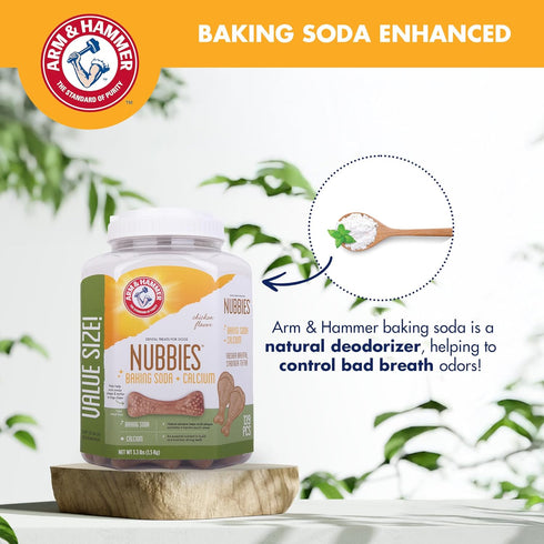 Hammer 139 Count, 52.8 Oz Arm & for Pets Nubbies Dental Treats Value Size - Baking Soda & Calcium Dog Dental Chews