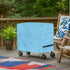 Noprintge 52L 19W 32H inch Dots Print Blue Waterproof Rolling Cooler Cart Cover Fits Most Patio Ice Chest Party Cooler