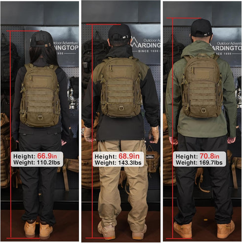 Backpack,Molle Backpack Backpacking,Cycling Biking,15L/25L Backpack Mardingtop Small Tactical Hiking