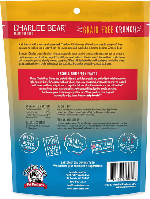 Charlee Bear 8 oz Grain-Free Bear Crunch Bacon & Blueberry Flavor