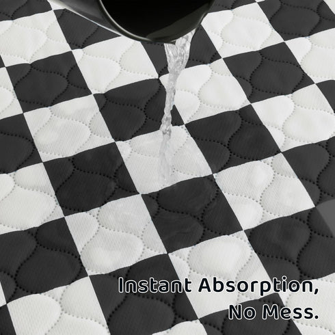 2 Pack Black Checkered Washable Pee Pads for Dogs, Checkered Reusable Dog Pee Pads, for Puppy Playpen, Crate, Whelping