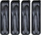 Reusable Travel Utensils Set with Case, 4 Sets Wheat Straw Portable Plastic Cutlery for Kids, Adults, Daily Use (Black)