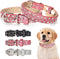 Rhinestone Leather Dog Collar - Bling Collars for Small Medium Large Dogs - Soft Microfiber Leather with Adjustable