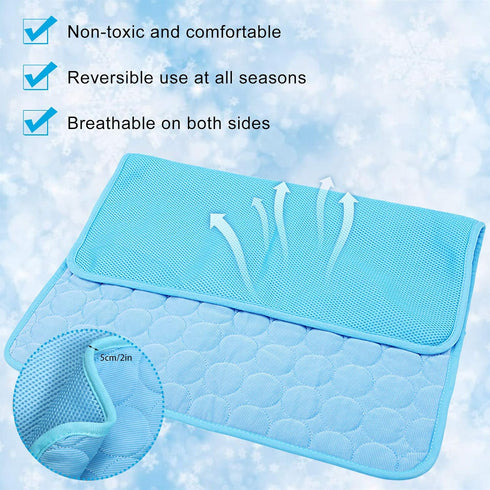 Cooling Mat for Dogs Cats, Upgraded Self Cooling Mat Pad Blanket, Reusable Ice Silk Dog Cooling Pad, Washable Soft