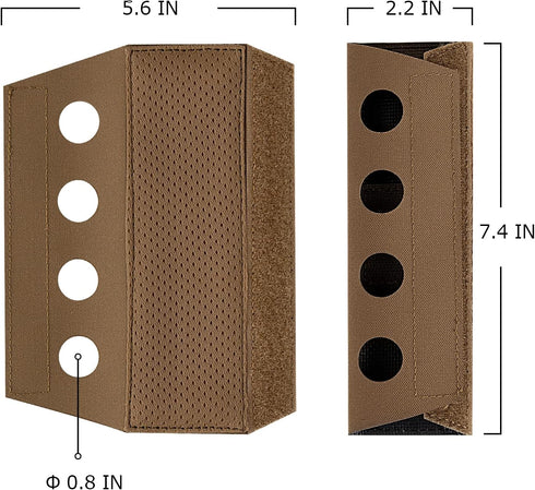 Tactical Vest Shoulder Pads by PETAC GEAR, 2PCS Lightweight Cushion Strap Pads with Foam and Spacer Mesh (CB)