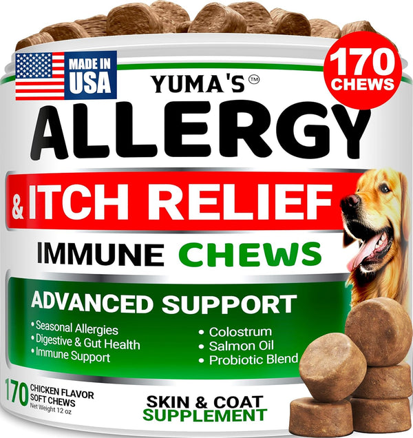 Dog Allergy Relief Chews - Dog Itching Skin Relief Treatment Pills -