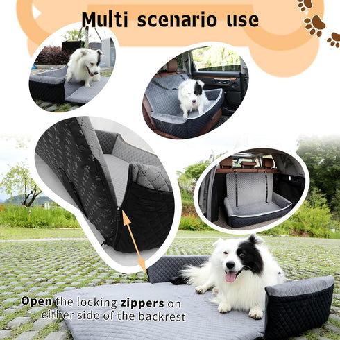 60 lbs 2 31.5in 20in 21.5in,Removable Large Dog Car Seat Under or Small Dogs,Dog Bed for Car Back Seat with Seat Belt
