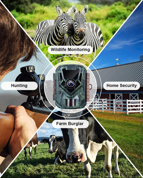 KJK Trail Camera 36MP 2.7K, Mini Game Camera with Night Vision, Waterproof with 2.0” HD TFT Screen