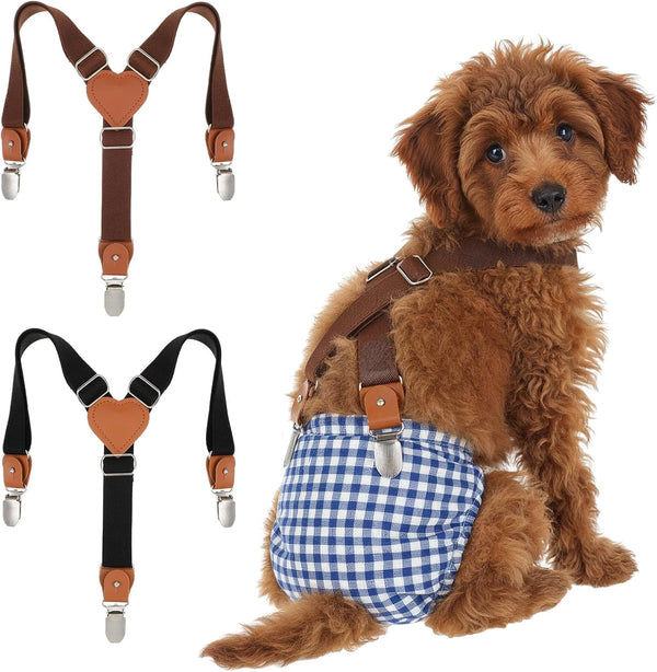 Elegaperma 2Pcs Dog Diaper Suspenders, Adjustable Dog Suspenders Male & Dogs Suspender For