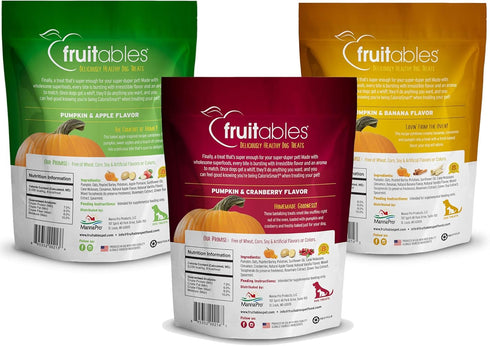 Fruitables Baked Pumpkin Dog Treats – Healthy Low Calorie Treats – Wheat, Corn & Soy Free, 7 oz (Pack of 10)