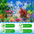 Aquarium Decorations Plants with Resin Coral, 12 pcs Small Plastic Fish Tank Accessories, Artificial Plant Decor