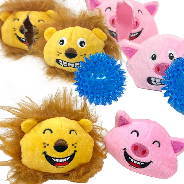Jalousie 3 in 1 Dog Squeaky Toy - Interactive Chew Toy for Medium, Large, and Small Breeds with Spiky TPR Ball