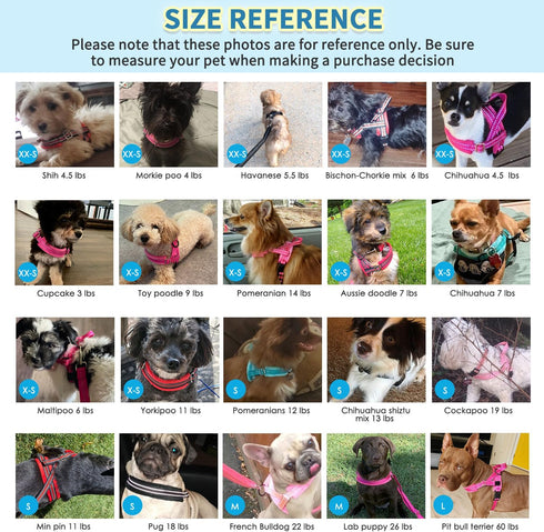SlowTon No Pull Small Dog Harness and Leash Set, Puppy Soft Vest Harness, Adjustable Reflective Lightweight Harness &