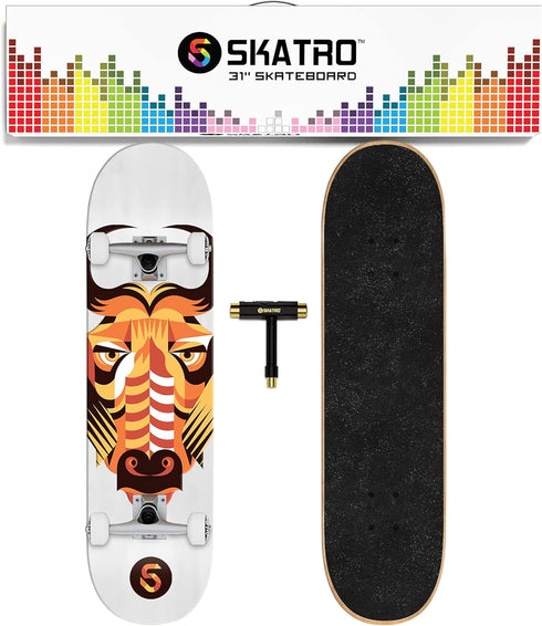 Skatro - Pro Skateboard 31" Complete Skateboard for Adults, Boys, Girls, Beginners, and Kids