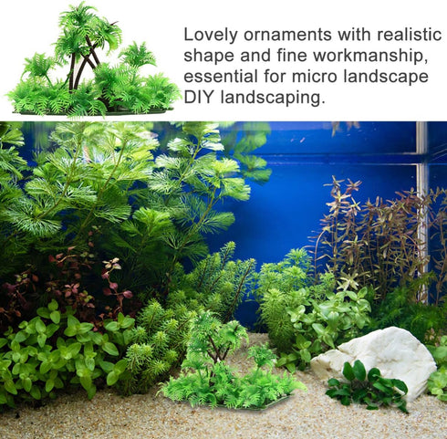 balacoo Plastic Aquarium Coconut Plants, Artificial Palm Model Trees for Fish Tank Decorations and Scenery
