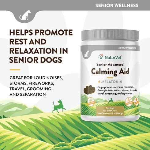 120-Ct. NaturVet Quiet Moments Calming Aid Dog Supplement, Helps Promote Relaxation, Reduce Stress, Storm Anxiety