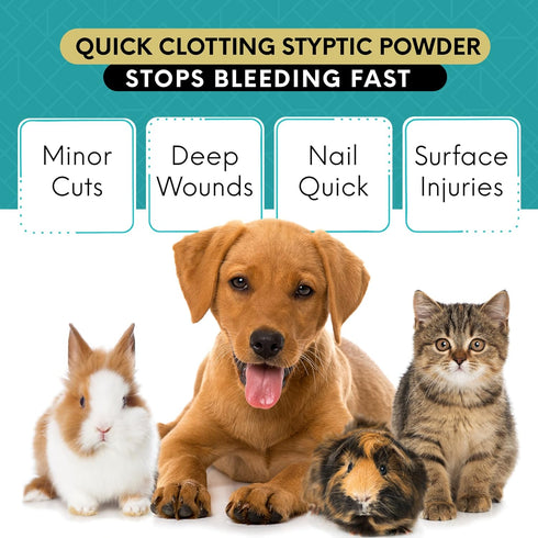 Blood Stop Powder, 3 oz, Quick Stop Bleeding for Dogs, Cats, Pigs, Horses, Styptic Powder for Wounds