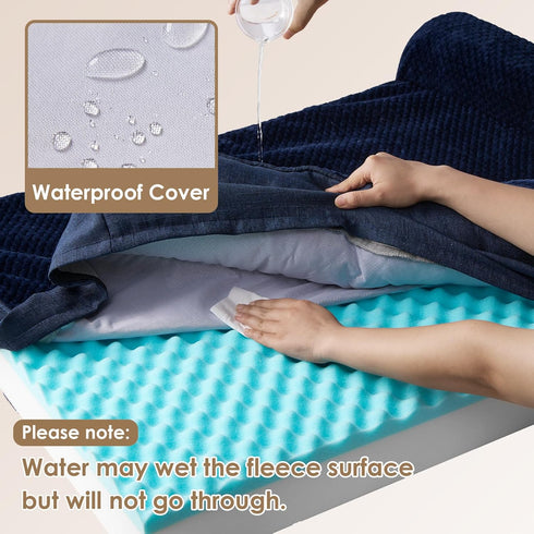 EHEYCIGA XL Memory Foam Dog Bed, Orthopedic Waterproof Egg Crate Couch Bed, Washable Cover, Navy