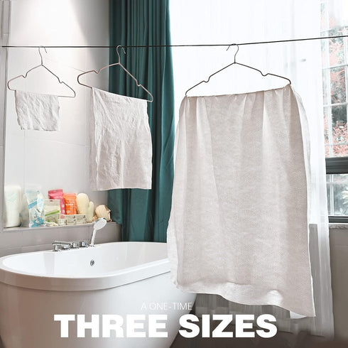 100% (L-31.5''x 63''-2pack(10pcs)) Compressed Towels Disposable Soft Durable Towels Cotton for Home Bathroom Travel
