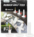 GoSports 9 Pack Rubber Golf Tees - 3x of 1.5 Inch, 2.25 Inch, and 3.5 Inch Tees for Universal Use with Artificial Turf