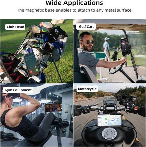 Golf Cart Phone Holder, Magnetic Cell Phone Mount, Compatible with EZGO/Club Car/Yamaha, Ultra Strength Magnet