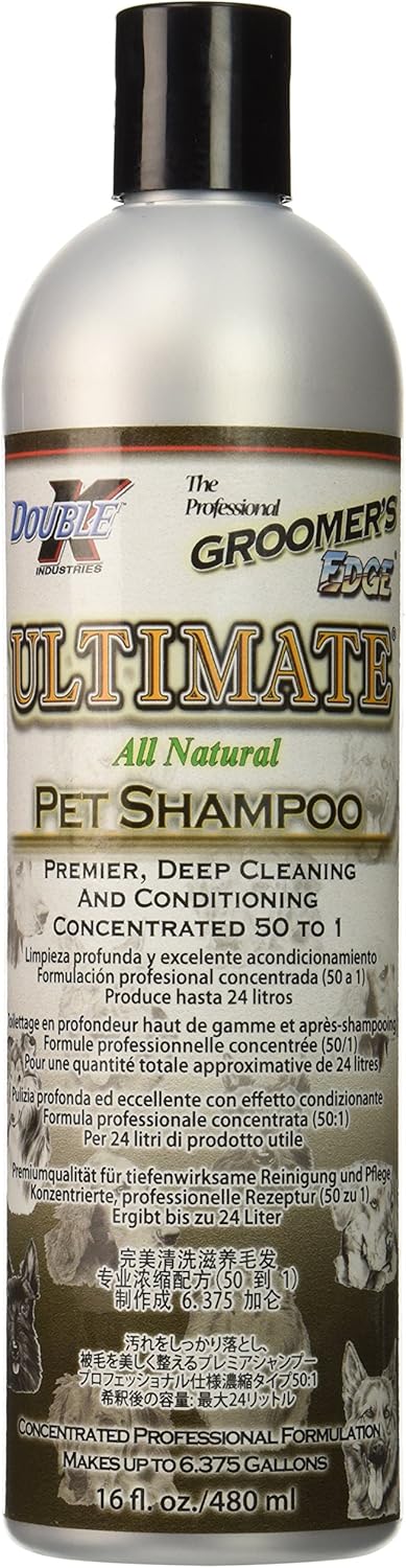 Groomer's Edge Ultimate Pet Shampoo, 16 oz - Deep Cleans and Conditions Dogs, Cats, Puppies, Kittens, Horses, Cattle