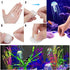 Cayway 6 Pack Aquarium Fish Tank Glowing Simulation Coral Plant Ornaments, Glowing Silicone Mushroom Lotus