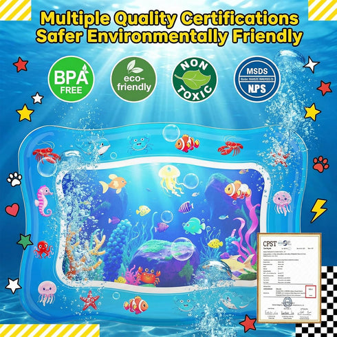 Aoioploa 0.7mm Cat Water Mat - Interactive Cat Toys Upgraded Thickened PVC Cooling & Heating Water Bed with Floating